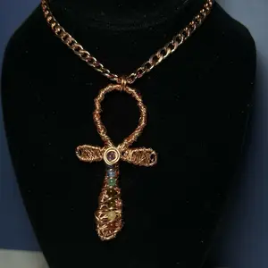 Chakra Ankh Pendant or Ring - Elegant Design with Unique Shape and Colorful Accents