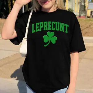 Leprecunt T-Shirt Irish Shirt Funny Shamrock Tee Cute St Patricks Day St Paddy Outfit Green Party T Shirt