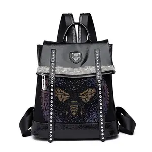 Animal Print Leather Backpack