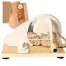 Manual Bread Slicer Adjustable Thickness, Hand Crank Bread Slicer for Homemade Sourdough Bread with Scale Line & Suction Cup & Metal Guide,Quality Solid Wood Base