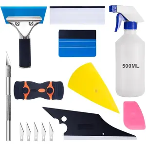 Luxiv Car Window Tint Application Tools Kit, 9 Pcs Vehicle Glass Protective Film Installing Tool, Squeegee Automotive Film Scrapers
