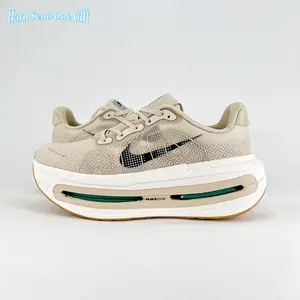 Daily lightweight trainer sneakers use seamless sheer soft breathable woven mesh upper, uniform warm beige knit base with mint transparent air cushion, perforated mesh ventilation, flexible full air midsole