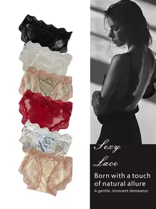 panty  y Cheeky Lace Pack Women's Cotton Bikini Brief UnderwearMultipacks 6pcs-High Waist Soft BreathablePanties, Seamless Comfort Briefs for Daily Wear,Solid Color Knickers for All Seasons Fit FabricModest