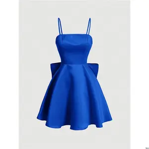 Camisole Decor Bow Back Butterfly Color s Women tiktok MOD Solid Elegant Dress