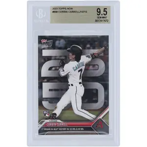 Corbin Carroll Arizona Diamondbacks 2023 Topps Now 1st Rookie in MLB History with 25 HR & 50 SB #898 BGS Authenticated 9.5 Rookie Card