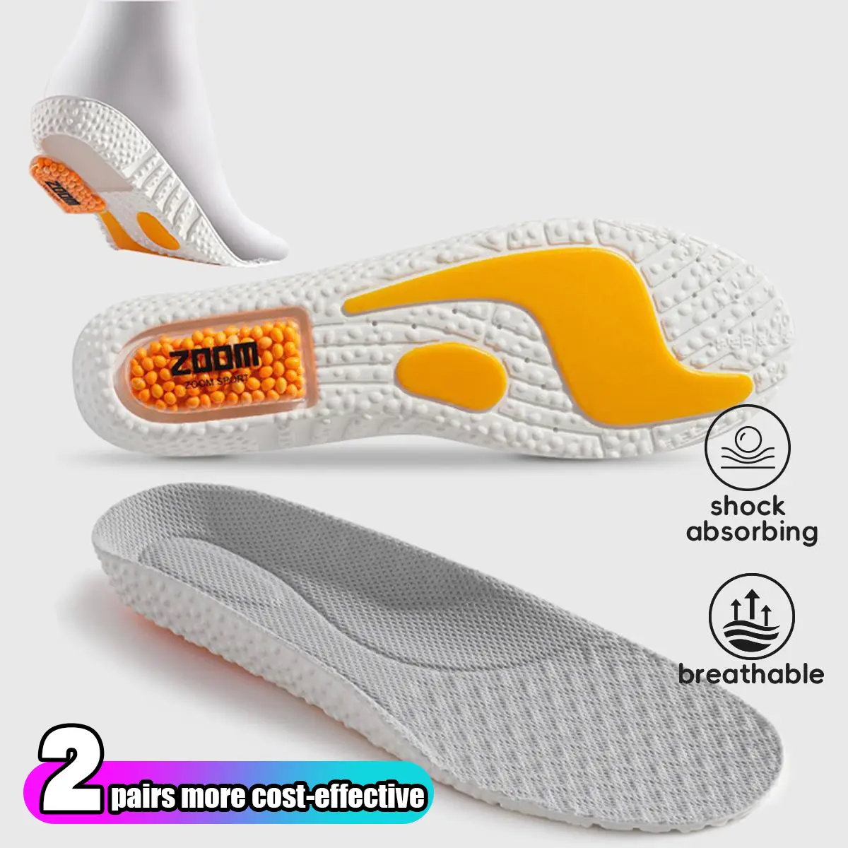 Work Boot Insoles For Standing All Day,Arch Support Insole,Plantar Fasciitis Insole,Comfortable Shock-absorbing Sports Insoles,Sweat absorption,Memory