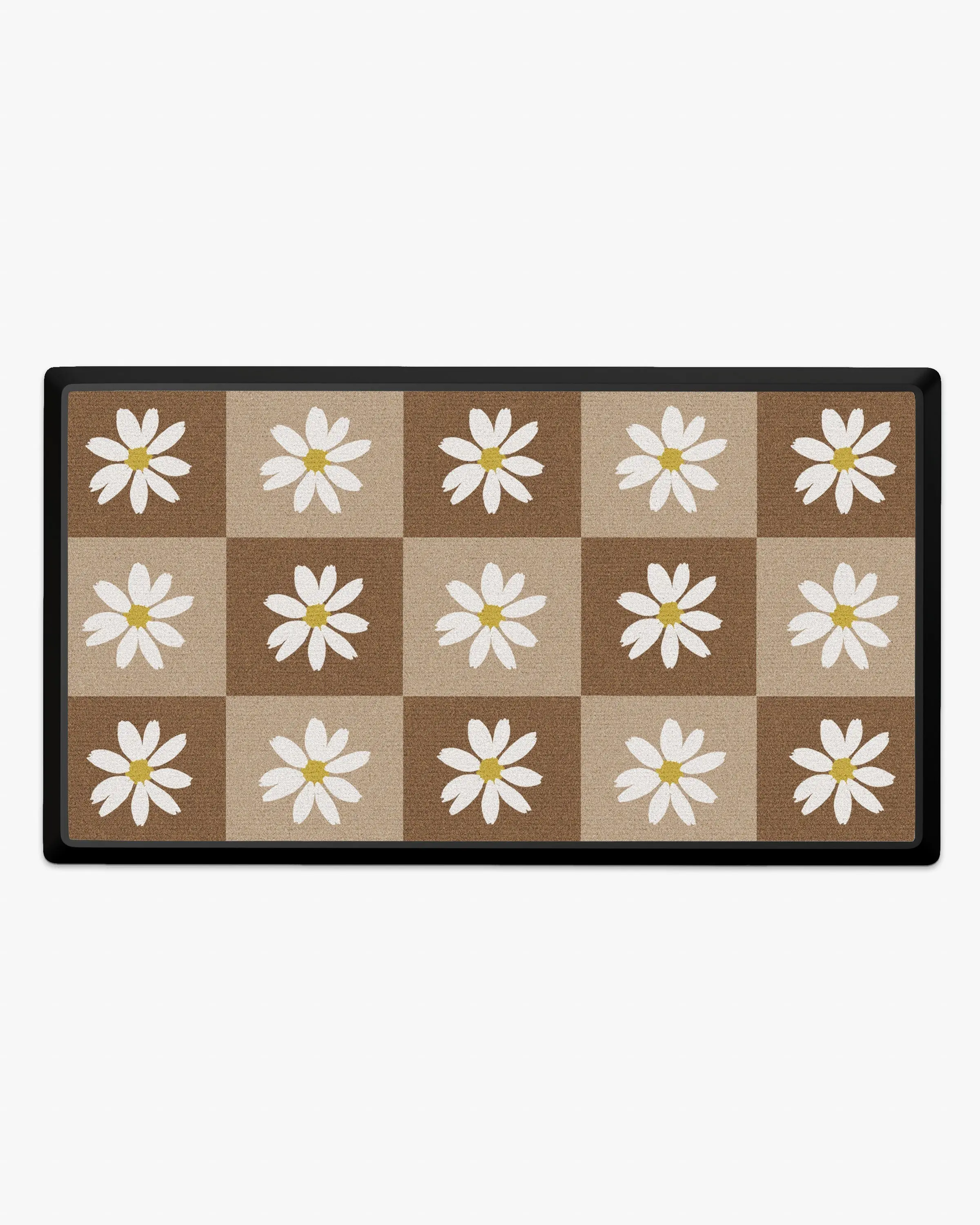 Daisy Check Ivory Large Doormat