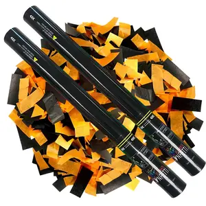 Halloween Orange and Black Tissue Confetti POP Cannon (2 pack)