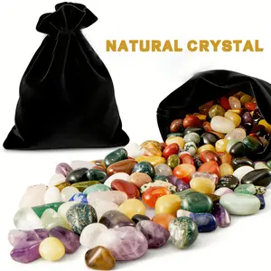 Mixed Natural Crystal Tumbled Stones, Colorful Healing Gemstones for Treasure Hunting, Perfect Holiday & Graduation Gift, Home Garden Decoration