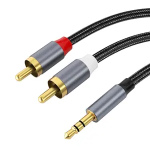 XNOIK 3.5mm to RCA Cable, 1 Count 6.6ft Stereo Audio Cable, 3.5mm 1/8 to RCA Adapter Splitter, Audio & Video Accessories for Smartphone Tablet HDTV