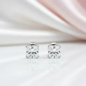Classic Square Diamond Option Stud Earrings