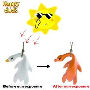 DIY Creative Bundle Method UV Color Changing Duck Creative Pendant for Cars Bicycles Indoor Outdoor Ornament Sunscreen Protection Quirky Design