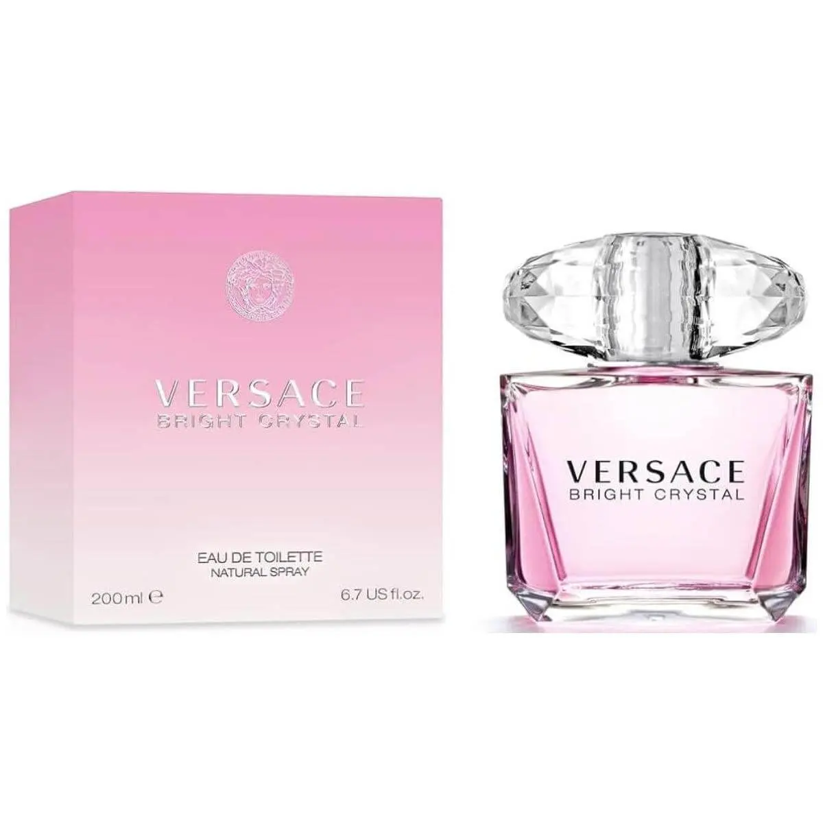 VERSACE Bright Crystal Pomegranate Women's Long-Lasting Eau de Toilette (EDT) Spray Perfume - 6.7 fl oz, New in Box, Elegant Citrus Fruit-Scented Luxury Fragrance, Daily Use Gift, Perfumes for Women, Boxed Fragrance, Boxed Women's Fragrance