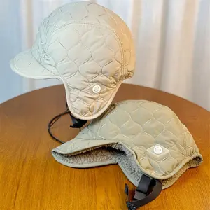 Outdoors Lei Feng Hat Women'S Winter Thickened Plush Fleece Warm Ear Protection Cap for Outdoor Skiing, Cycling, and Flying