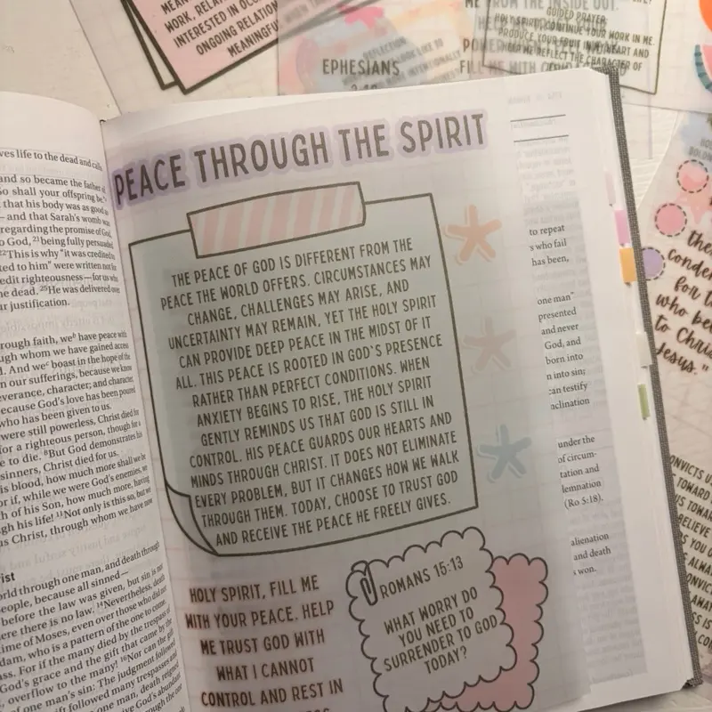 Holy Spirit Bible Tip-In Bundle, Christian Vellum Bible Journaling Inserts, Scripture Prayer Cards for Christians | Scrapbooking Art Supplies