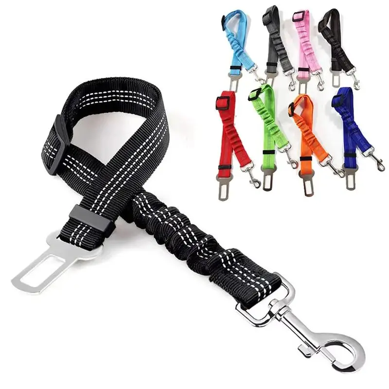 Adjustable Pet Car Seat Belt, 1 Count Reflective Dog Car Seat Belt, Pet Car Safety Belt, Dog & Cat Accessories, Car Travel Accessories