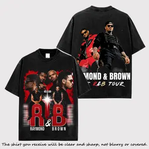 The R&B Tour Raymond & Brown Premium Cotton T-Shirt V4, R&B Music Duo Graphic Tee, Urban Hip Hop Soul Streetwear Shirt, Concert Tour Merch, Gift for R&B Fans, Vintage Music Tee