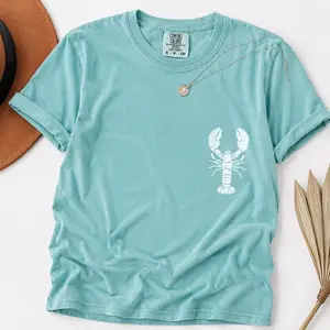 Comfort Colors Vintage Lobster Shirt, Coastal T-Shirt, Nautical T Shirt, Ocean Tshirt for Summer, Graphic Tee for Women, Trendy Oversized Beach Shirt Vacation- Printfamily