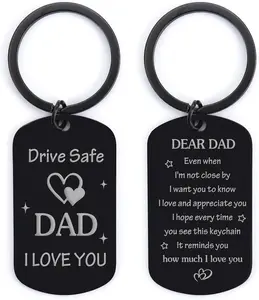 Father's Day Gifts for Dad from Daughter Son, Drive Safe Keychain Dad Gifts for Birthday Christmas Thanksgiving Father's Day Keychain Gift for Husband from Wife