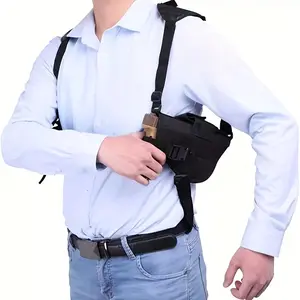 Tactical Backpack Waist Bag, with Concealed Carry 1911 Holster and Dual Magazine Pouches, Nylon, Black - Hunting Accessories, Shoulder Strap