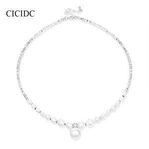 Natural Freshwater Edison Princess Necklace White Suitable for Dating (10-12MM)