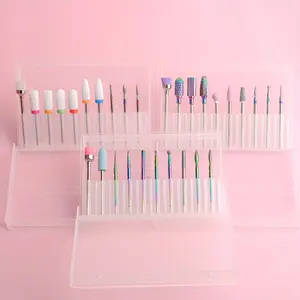 Ablinsite 30pcs Nail Drill Bits Set, Professional Ceramic Safety Bits, Diamond Cuticle Efile, Multi-Color Variety Pack for Acrylic & Gel Nails, Manicure & Pedicure Tools, Includes 3 Cases - Ideal for Home or Salon Use, Pedicure Accessories| 30Pcs/Set