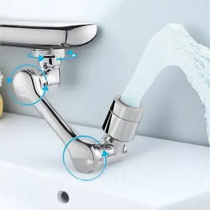 Extendable Faucet Spray Nozzle, Pull Down Kitchen Sink Aerator with Flexible Arm, Splash-Free Retractable Adapter, Tool-Free Installation Angle Adjustable Water-Saving Filter for Washing Dishes, Faucet Aerator Extension