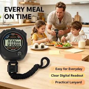 Multi-Function Digital Sports Stopwatch Timer – With Alarm/Countdown/Temperature/Lap Memory, Kitchen Cooking Timing + Running/Swimming Training Use, Waterproof Shockproof Large Display Electronic Watch, Essential for Coaches & Athletes