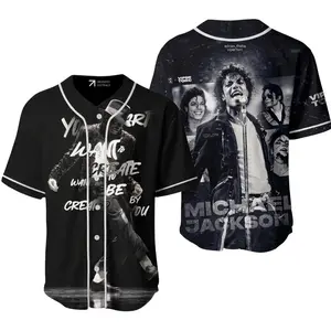 2. Michael Jackson Baseball Jersey Shirt – Thriller Era Pop Star Apparel, Retro Music Gift