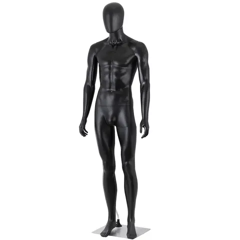 Segawe Full-Body Mannequin Stand - 73in Male/70in Female Full-Body Form, Detachable Head, Poseable Arms, Adjustable Steady Metal Base, PP Plastic, 27.56in Waist, Portable Black/White Commercial Salon Furniture for Clothing Stores