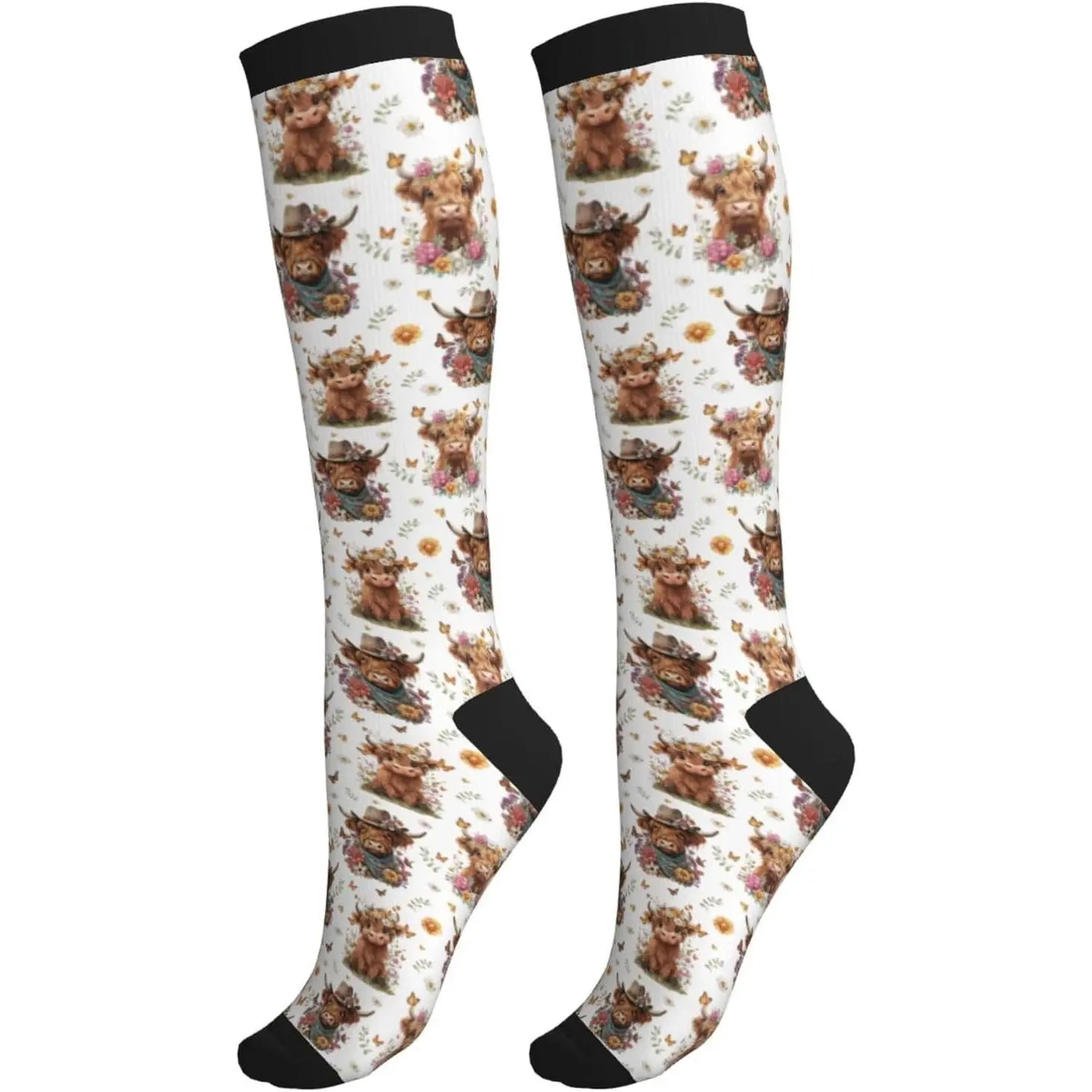 Compression Socks Women Knee High Support Circulation Stockings for Running Cycling Flying