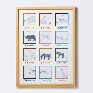 Milestone 4" x 4" Image Opening Picture Frame - Multi Bright with Natural Frame - Cloud Island