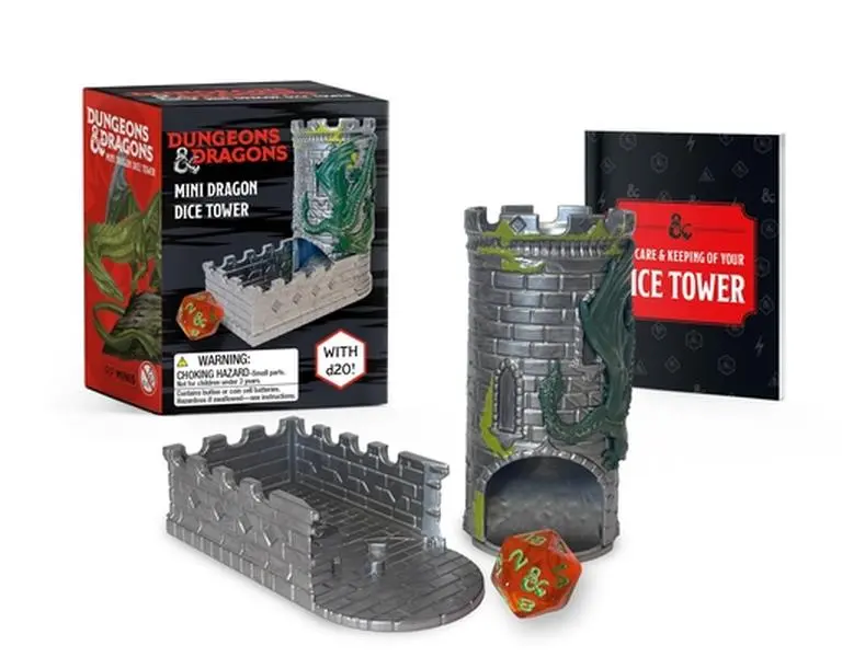 Branded Dungeons & Dragons Mini Dragon Dice Tower - Brenna Dinon, Paperback with LED Lights