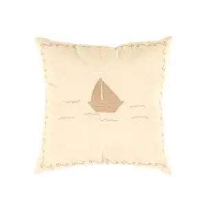 Canvello Indian White Cotton Pillow - 16" X 16"