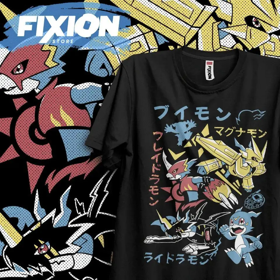 Digimon Anime T-Shirt - Veemon, Magnamon, [Motif Tee], All Sizes