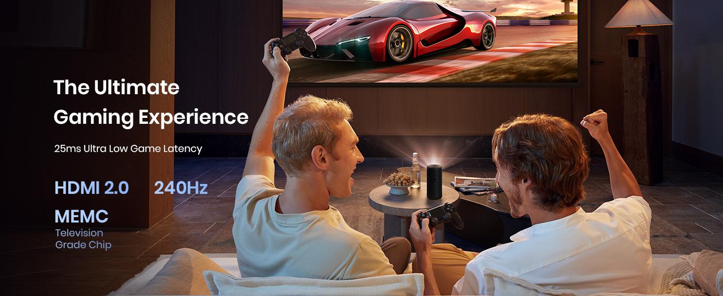 Anker Nebula Capsule 3 (New) GTV Portable Projector, 1080P Smart Mini Projector with Wi-Fi, 2.5 Hours of Playtime