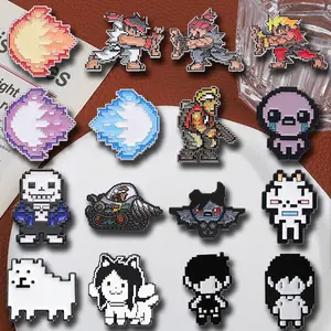 16PCS Pixelated Street Character Pins - Cool Cartoon Design for Backpacks & Clothing - Exquisite Gifts for Men Women - Daily Wear Friendly