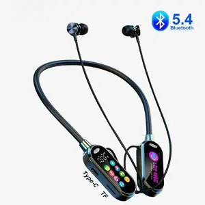 Color Screen Bluetooth 5.4 Earphones Neckband Headphones Wireless Headsets Noise Reduction Earbuds for Live Earphone Monitor