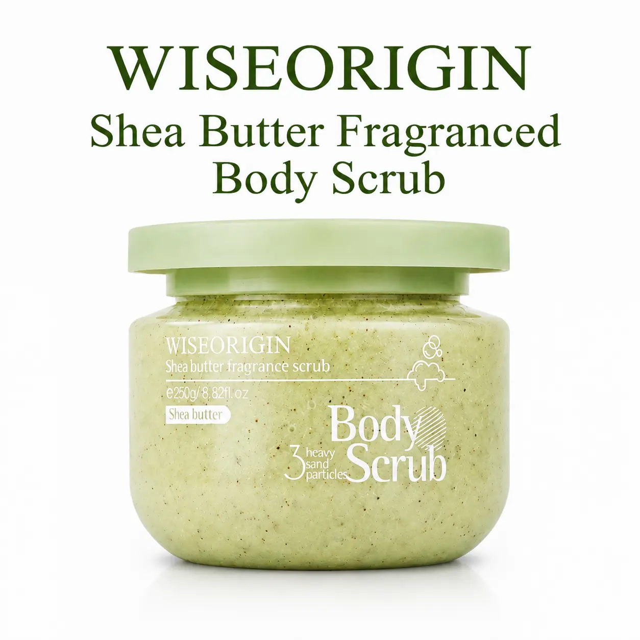WISEORIGIN Shea Butter Fragranced Body Scrub, Beauty & Personal Care Bath Exfoliator for Smooth Skin