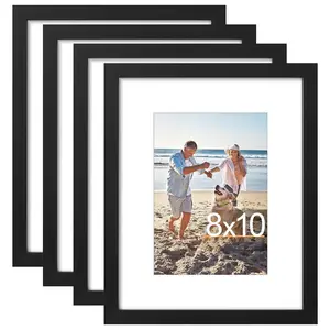 8x10 Photo Frame Set 1/3 Pieces, with High-Definition KT Board, can display 5x7 photos with borders or 8x10 photos without borders. The multi-functional black photo frame is suitable for desktop or wall display, Classic Rectangular Frame