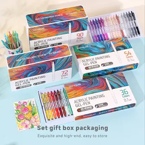 36/54/72/90 Color Acrylic Paint Marker Pen Set, Acrylic Painting Pen, 0.7mm Gel Pens, Highlighter Markers, Ideal for Drawing & Sketching, Smooth Writing