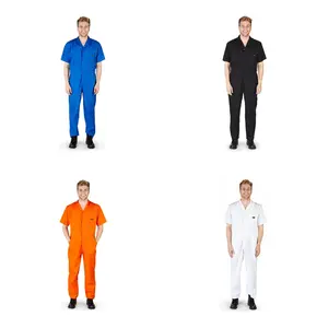 Natural Workwear Mens Polyester Cotton Blend Work Coverall Boiler Suit Vintage Retro Work Mechanic Jumpsuit 38874 - Sizes Regular and Tall XS to 4XL