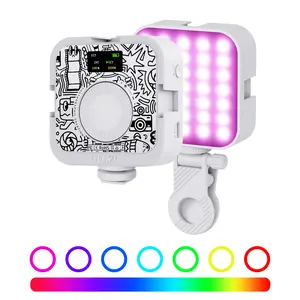 Leekai P6 Magnetic RGB Video Light – Portable Rechargeable LED Camera Phone Fill Light with 3 Color Modes CRI95+ for Photography Live Streaming Video Calls