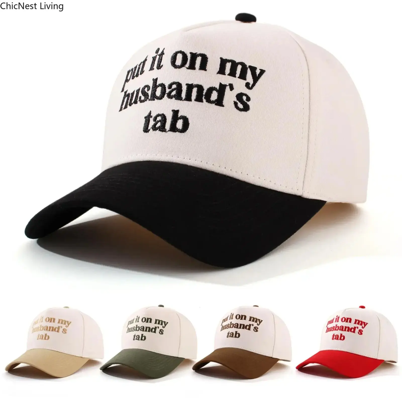Put It On My Husband's Tab Trucker Hat - Adjustable Snapback Baseball Cap with Embroidered Letters for Men & Women - Perfect Gift for Father's Day,summerwins