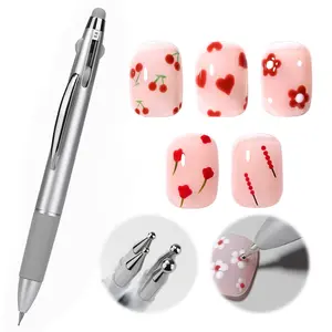5-in-1 Nail Art Dotting Pen - Ballpoint Design Dotting Tool Kit | Professional Manicure Set for Salons & DIY | Create Dots, Lines & Designs