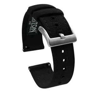 Black Premium Canvas Watch Band - Citizen Tsuyosa (18mm)