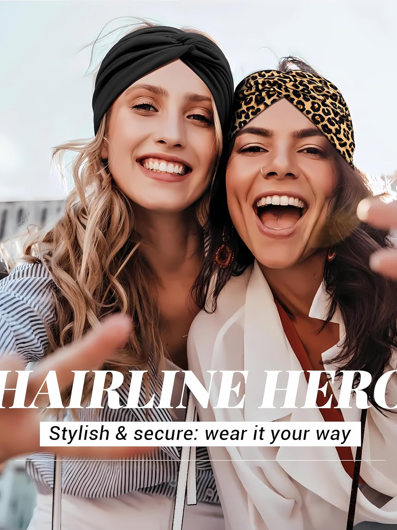 Women's 4-Piece Hairband Set, Elastic Boho Tie-Dye Headbands in Wide & Narrow Styles, Vintage Fashion Hair Accessories for Yoga, Sports, Makeup, Daily Wear & Workout