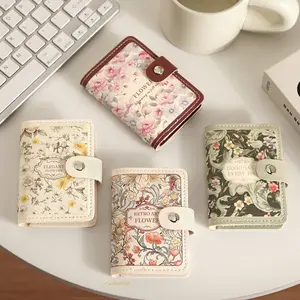 2026 New Arrival Floral Oil Painting Card Holder, Vintage High-Capacity Wallet for Access Cards Bank Cards and ID Cards