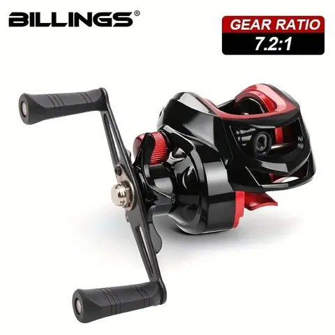 BILLINGS BR200 Series Baitcasting Reel, 7.2:1 Gear Ratio 18+1BB 18LB Max Drag Baitcasting Reel, Fishing Reel for Freshwater Saltwater, Fishing Accessories, Fishing Supplies, Fishing Tackle, Fishing Equipment, Fishing Stuff