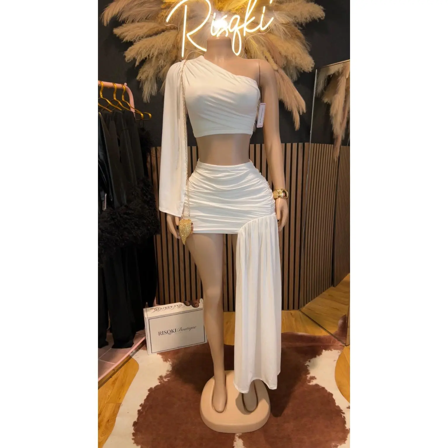 Dina mini skirt set (white)